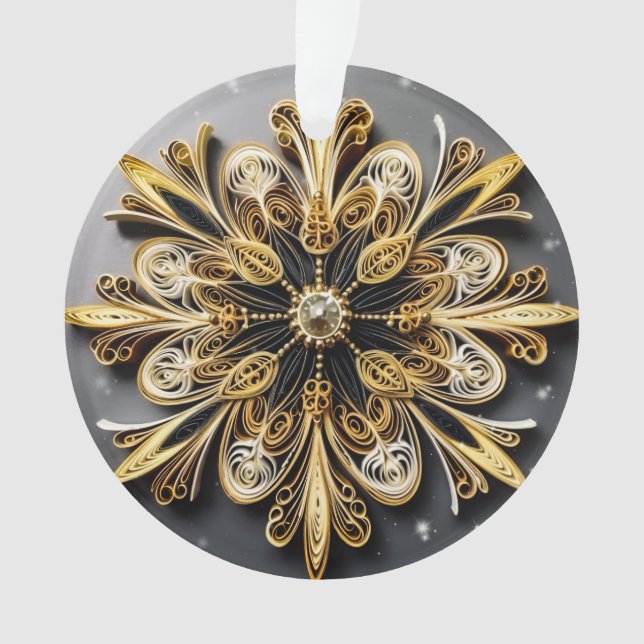 Adorno 3.ᵉʳ Efecto Quilling Snowflake (Anverso)