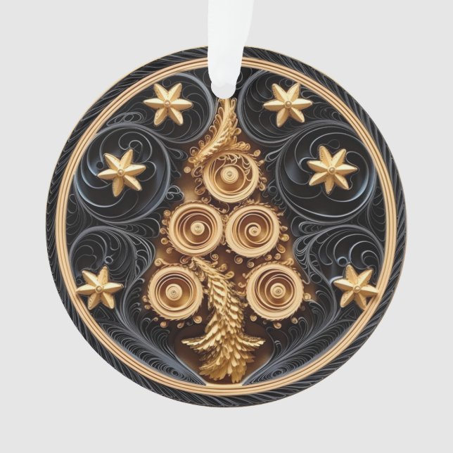 Adorno 3.d Árbol de efectos de tala y estrellas (Anverso)