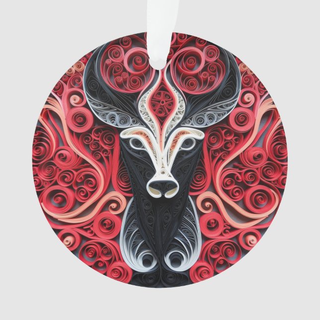 Adorno 3.d Deer de Arte de Papel Callejero (Anverso)