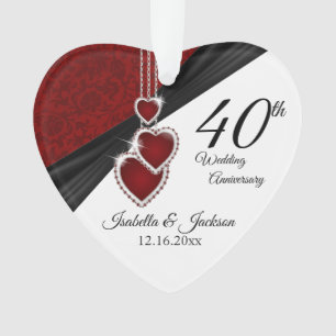 Adorno 40.º aniversario de Boda Keepsake Photo Design