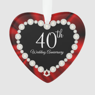 Adorno 40.º aniversario de Ruby Boda Keepsake Design