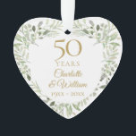 Adorno 50.º Aniversario del Boda de Oro Fotografía de veg<br><div class="desc">Con una delicada vegetación acuática,  esta moda botánica 50 aniversario de boda puede ser personalizada con detalles especiales de aniversario en un elegante texto dorado y tu foto especial al revés. Diseñado por Thisisnotme©</div>