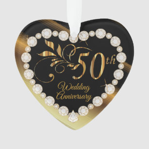 Adorno 50.º Aniversario del Boda de Oro Keepsake Design