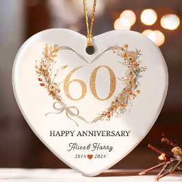 Adorno 60.º Aniversario Boda Diamantes de Oro Keepsake