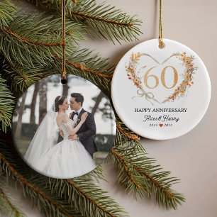 Adorno 60.º Aniversario Boda Diamantes de Oro Keepsake