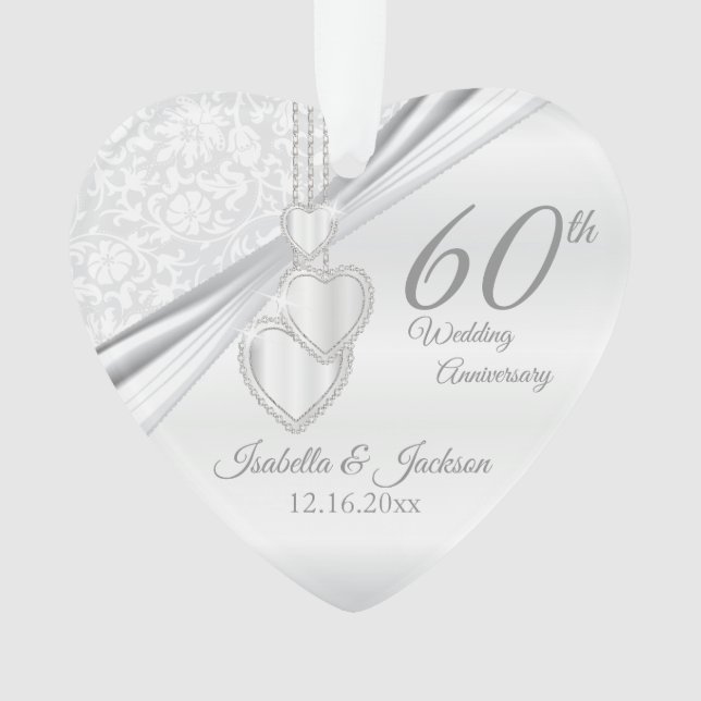 Adorno 60.º Aniversario Boda Keepsake Design (Anverso)