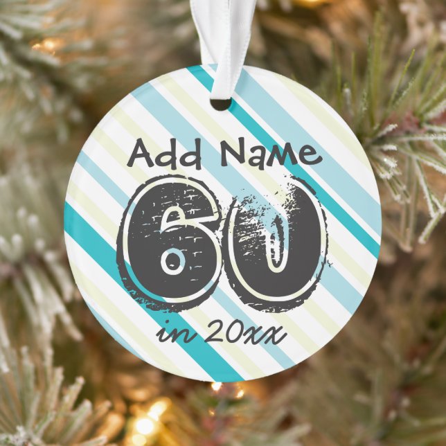 Adorno 60.º cumpleaños Personalizar Nombre y Fecha Orname (Árbol)
