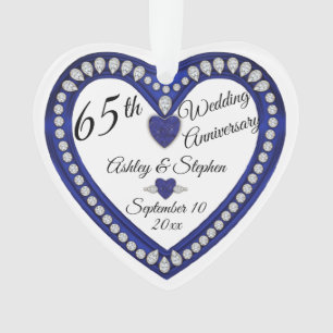 Adorno 65° Aniversario Boda Sapphire Diamond Keepsake