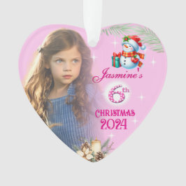 Adorno 6.º regalo de corazón de Chica personalizado para 