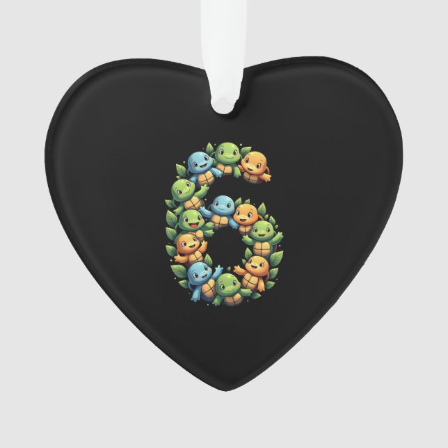 Adorno 6th Birthday Sea Turtle Tortoise Theme Party 6 Yea (Anverso)