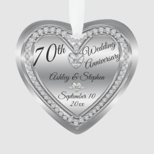 Adorno 70.º Aniversario Boda Diamond Platinum Keepsake