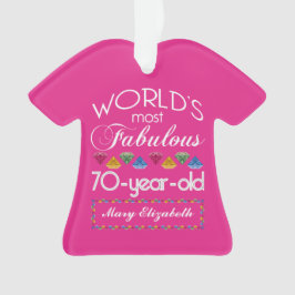 Adorno 70.o Cumpleaños la mayoría del rosa colorido