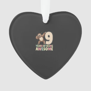 Adorno 9 Años Siendo Increíble Sloth Dabbing 9º Cumpleaño