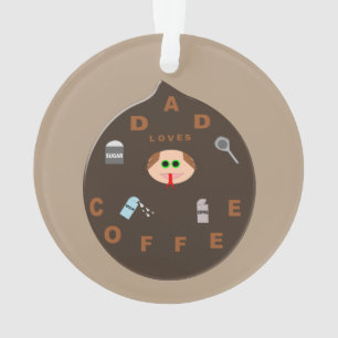 Adorno A Divertido Padre Monstruo Le Encanta El Café Orna