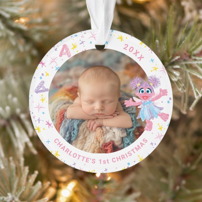 Adorno Abby Cadabby Baby's 1st Christmas Photo Ornament (Árbol)