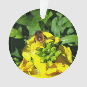 Adorno Abeja a las flores amarillas