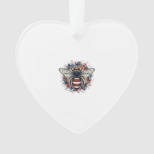 Adorno Abeja Patriótica Grabado Vintage Diseño Vectorial_