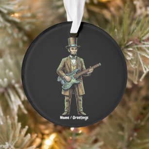 Adorno Abraham Lincoln tocando guitarra sin cabeza en blo