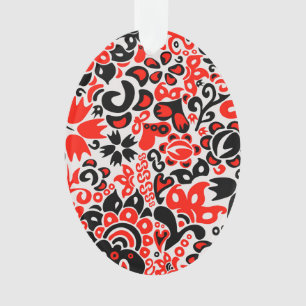 Adorno Abrupción del patrón floral del arte folklórico ét