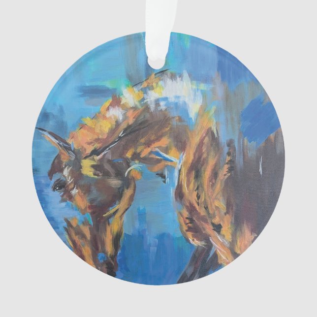 Adorno Abstract Horse Blue Painting (Anverso)