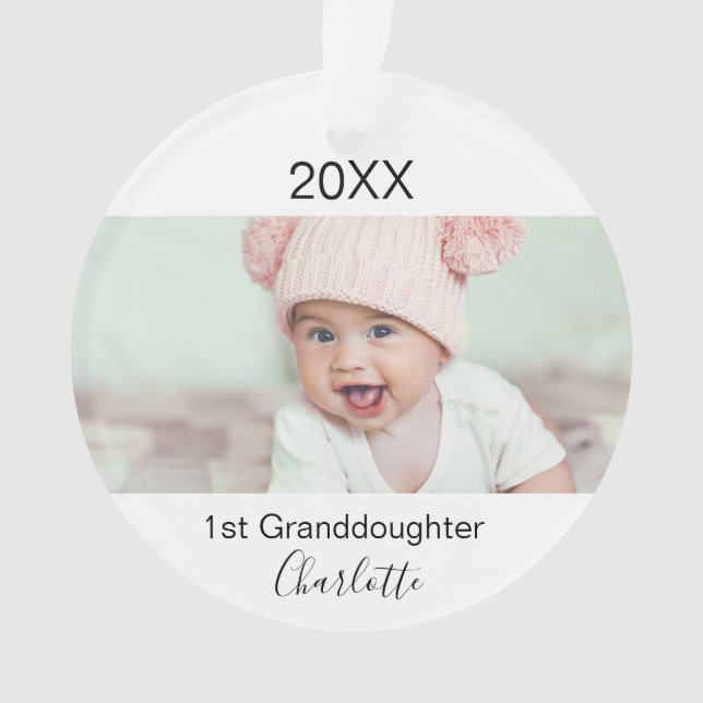 Adorno Abuela Nieta Primera foto de personalizado de bebé (Anverso)