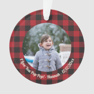 Adorno Abuelo de foto de Red Black Plaid