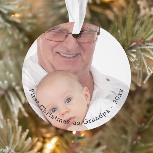 Adorno Abuelo Primera foto personalizada de Navidad (Árbol)