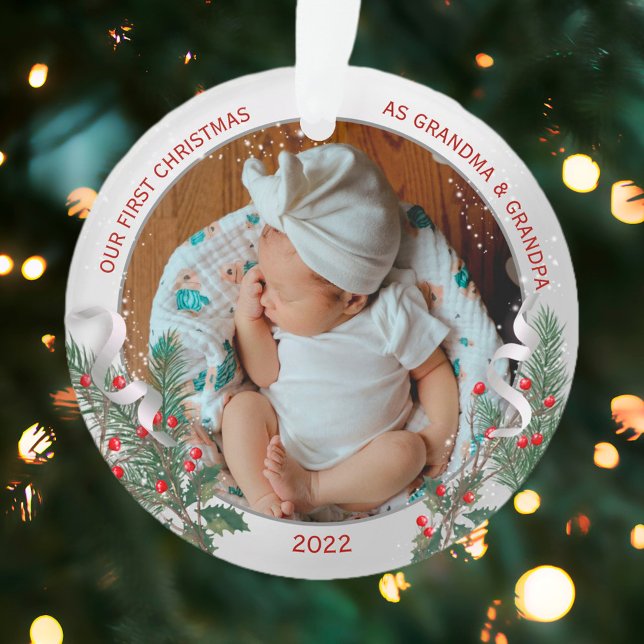 Adorno Abuelos 1ª Navidad Marco Plateado Clásico (Subido por el creador)