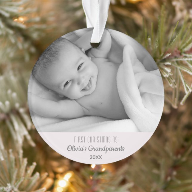Adorno Abuelos 1er Navidades Foto de nombre personalizado (Árbol)