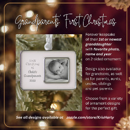 Adorno Abuelos 1er Navidades Nombre de foto personalizado