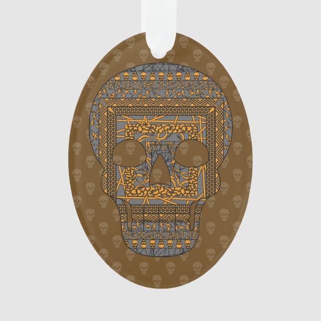 Adorno Acrílico de Calavera de Halloween (Anverso)