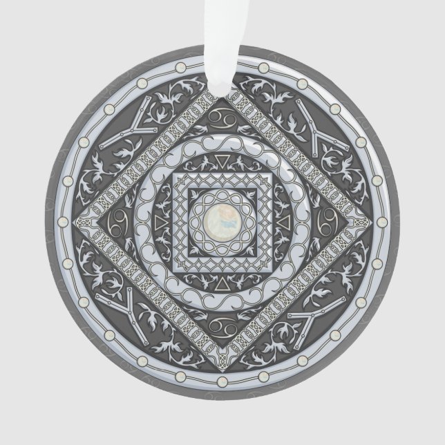 Adorno Acrílico de Mandala de Cáncer (Anverso)