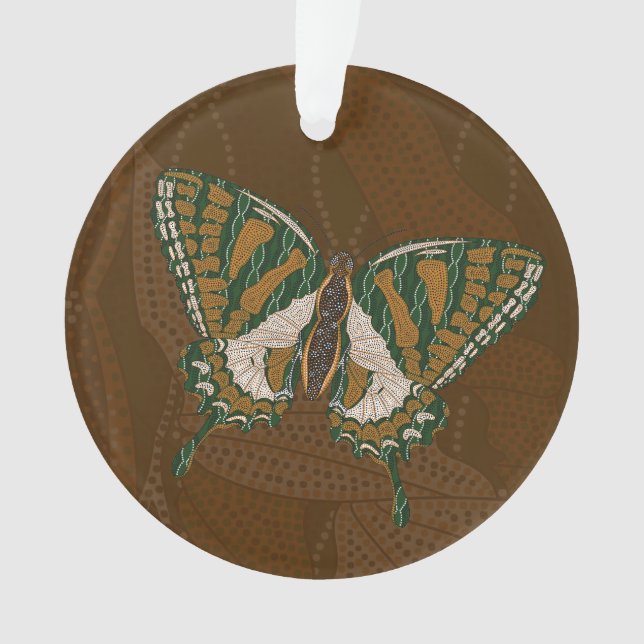 Adorno Acrílico de Swallowtail Aborigen (Anverso)