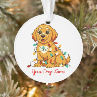 Adorno Acrílico Personalizado de Golden Retriever