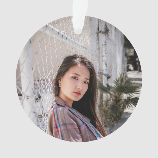 Adorno Acrylic Photo Ornament with Birthday Message (Anverso)