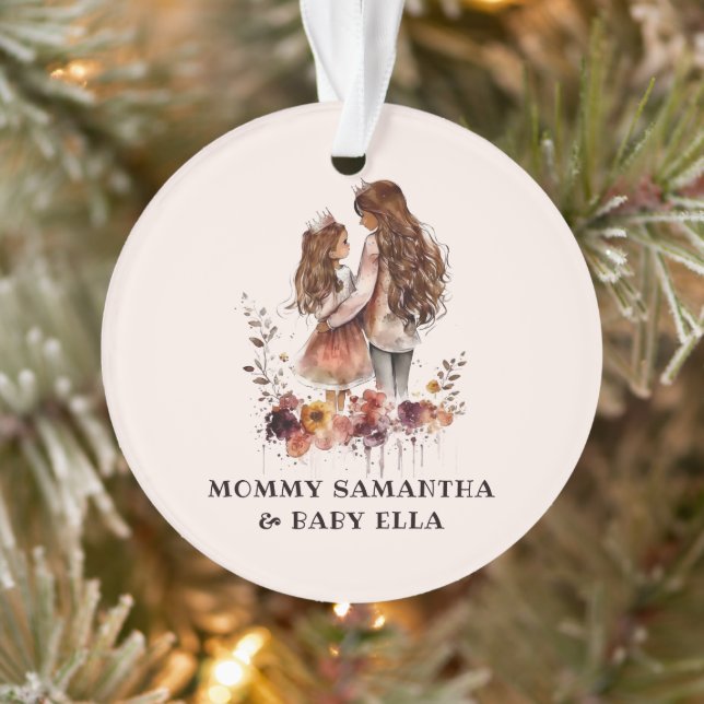 Adorno Acuarela Mamá e Hija (1) (Árbol)