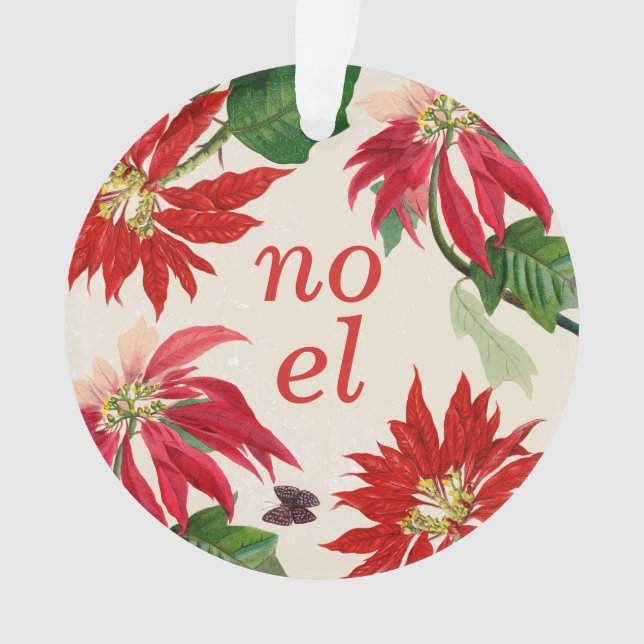 Adorno Acuarela Noel Festible Poinsettia Floral (Anverso)
