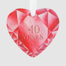 Acuarela Ruby Heart 40° Aniversario del Boda