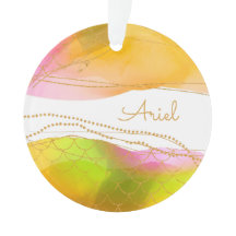 Acuarela Sirena NOMBRE Gold Glam Diversión Niños S