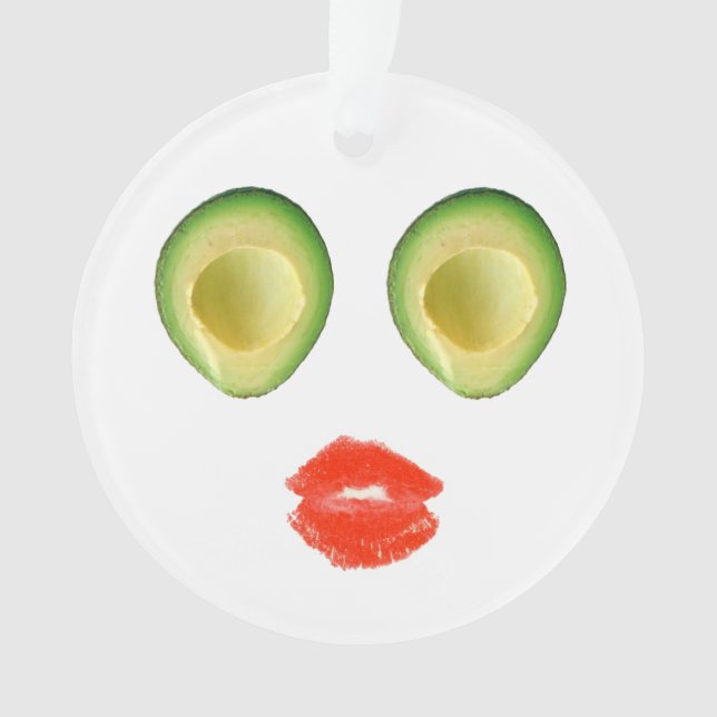 Adorno Adorable Aguacate Face Rojo Verde 4Amelie (Anverso)