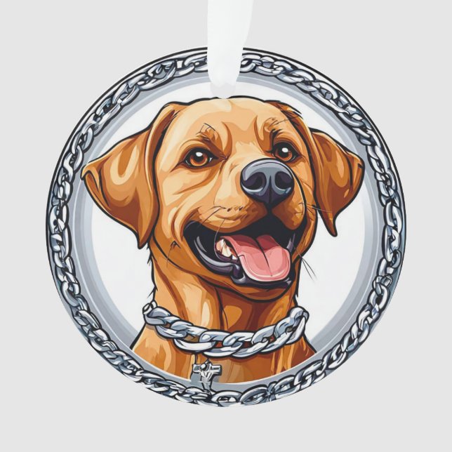 Adorno Adorable labrador amarillo (Anverso)