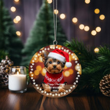 Adorable perro de Navidad Feliz día festivo 2 cara