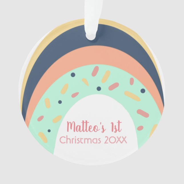 Adorno Adorables arcoiris rocian al confetti 1.ᵉʳ Navidad (Anverso)
