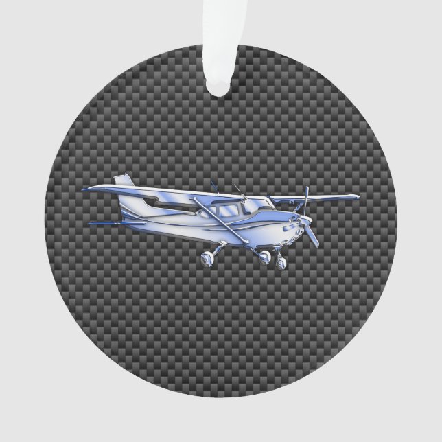 Adorno Aeronaves cromadas como Cessna Black Carbon Fibra (Anverso)