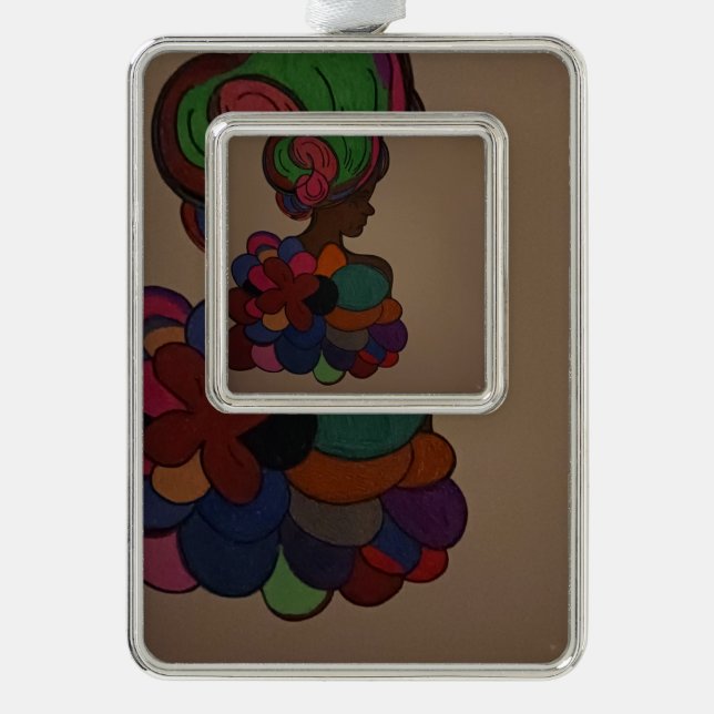 Adorno African-American Fairy Framed Ornament (Anverso)