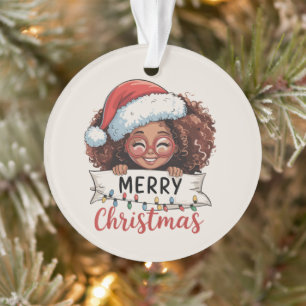 Adorno Afroamericano Feliz Navidad Africano Negro
