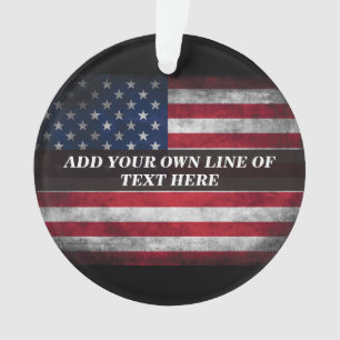 Adorno Agrega tu texto en la bandera americana