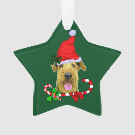 Adorno Airedale Terrier Navidad