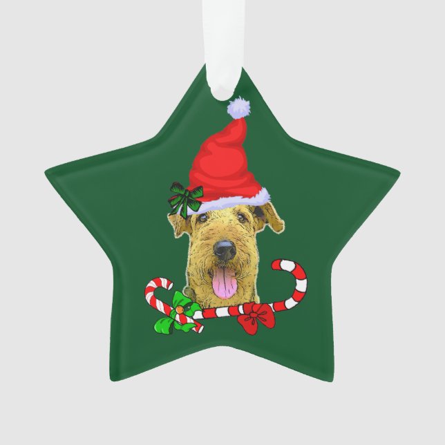 Adorno Airedale Terrier Navidad (Anverso)