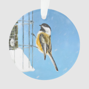 Adorno Ajedrez en pintura de alimentador - Arte de pájaro